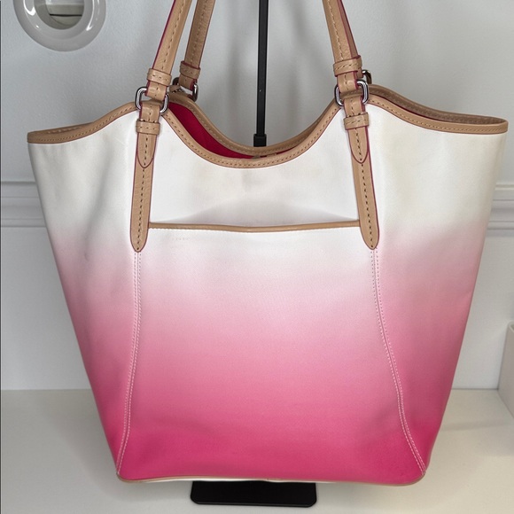 Coach Peyton Ombre tote bag hot pink cream tan purse shoulder ba F29283 - Picture 2 of 12